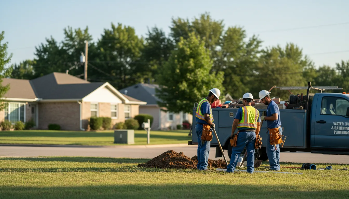 Residential water line and bathroom plumbing service in Rogers, OH